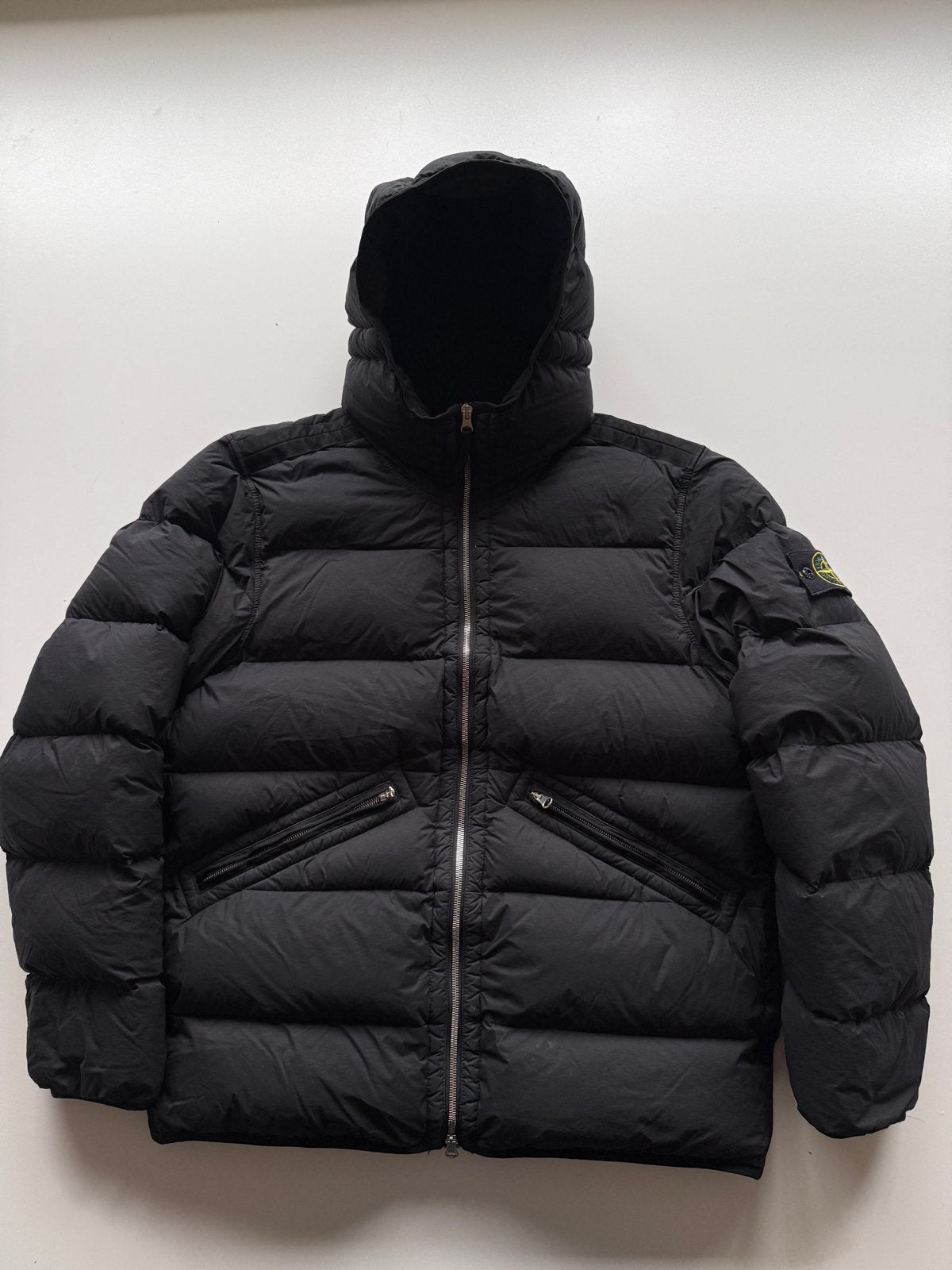 Stone Island Seamless Tunnel Down-TC Jas Zwart Maat L, Ophalen of Verzenden, Zo goed als nieuw, Maat 52/54 (L), Zwart