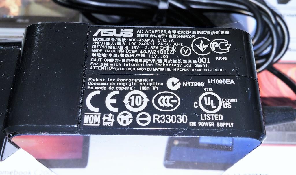 Asus ZenBook UX21E UX31E Transformer book T200 T300 Adapter, Ophalen of Verzenden, Zo goed als nieuw, Asus