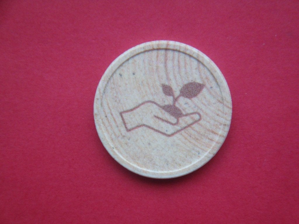 Penning houten token., Verzenden, Buitenland, Munten