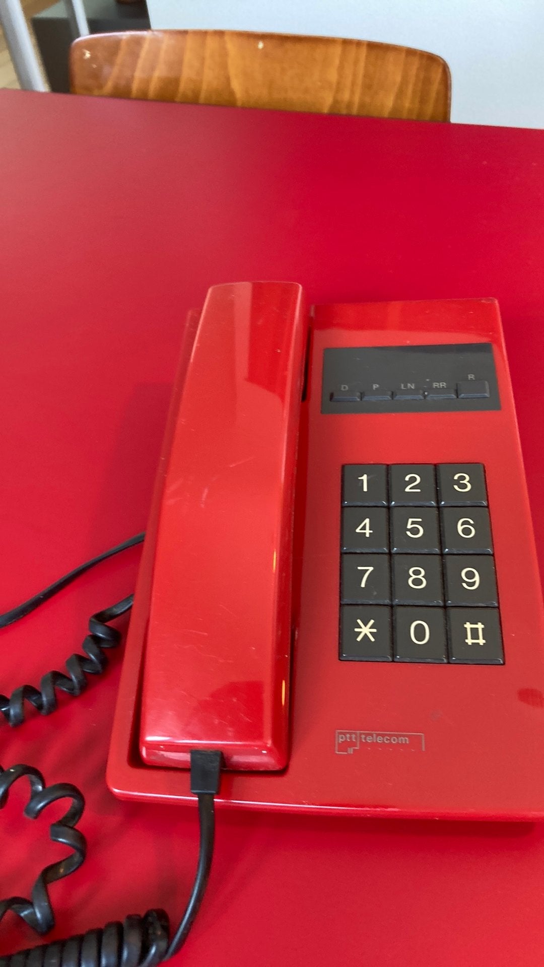 Vintage telefoon PTT rood, Ophalen of Verzenden, Gebruikt