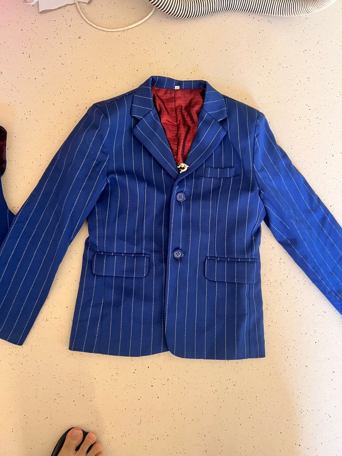 4-delig Blauw Gestreept Jongenspak / Galapak - Maat 150, Ophalen of Verzenden, Nieuw, Jongen, Setje