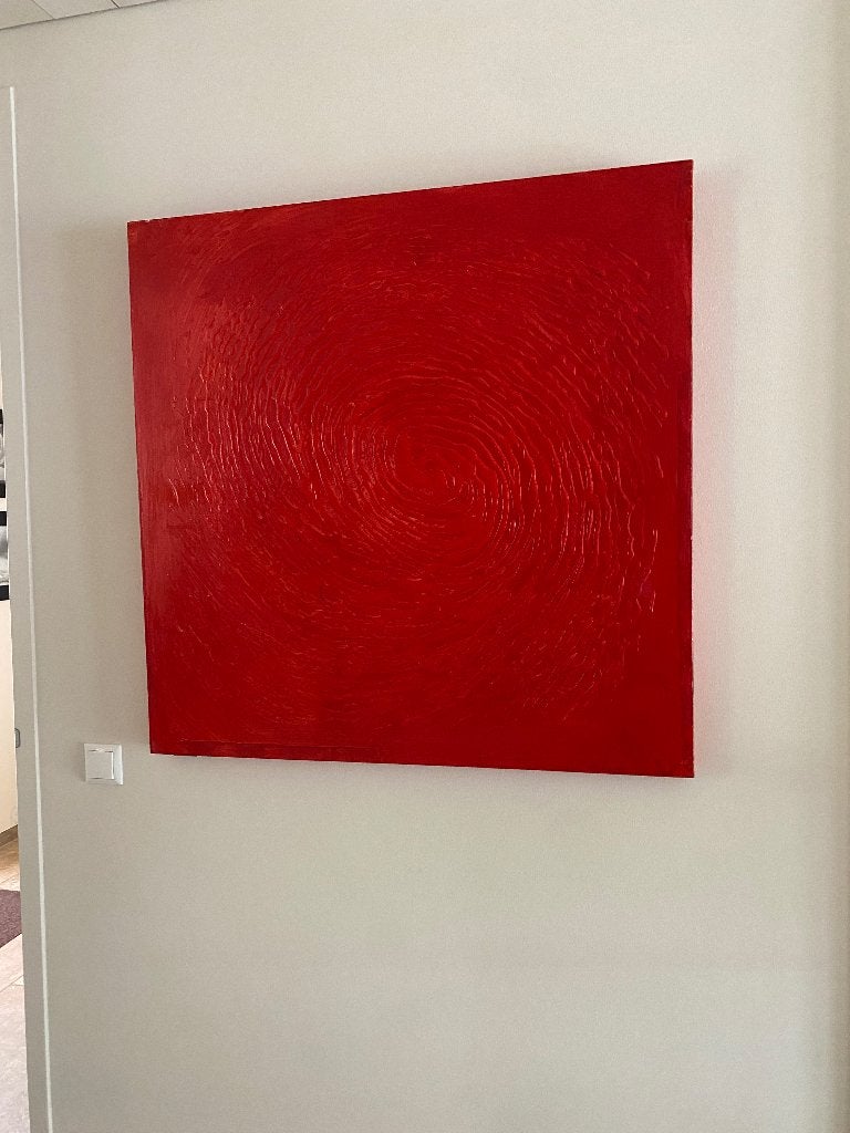 Canvasdoek 'Rood", Rood, 100 cm, Ophalen of Verzenden, Zo goed als nieuw