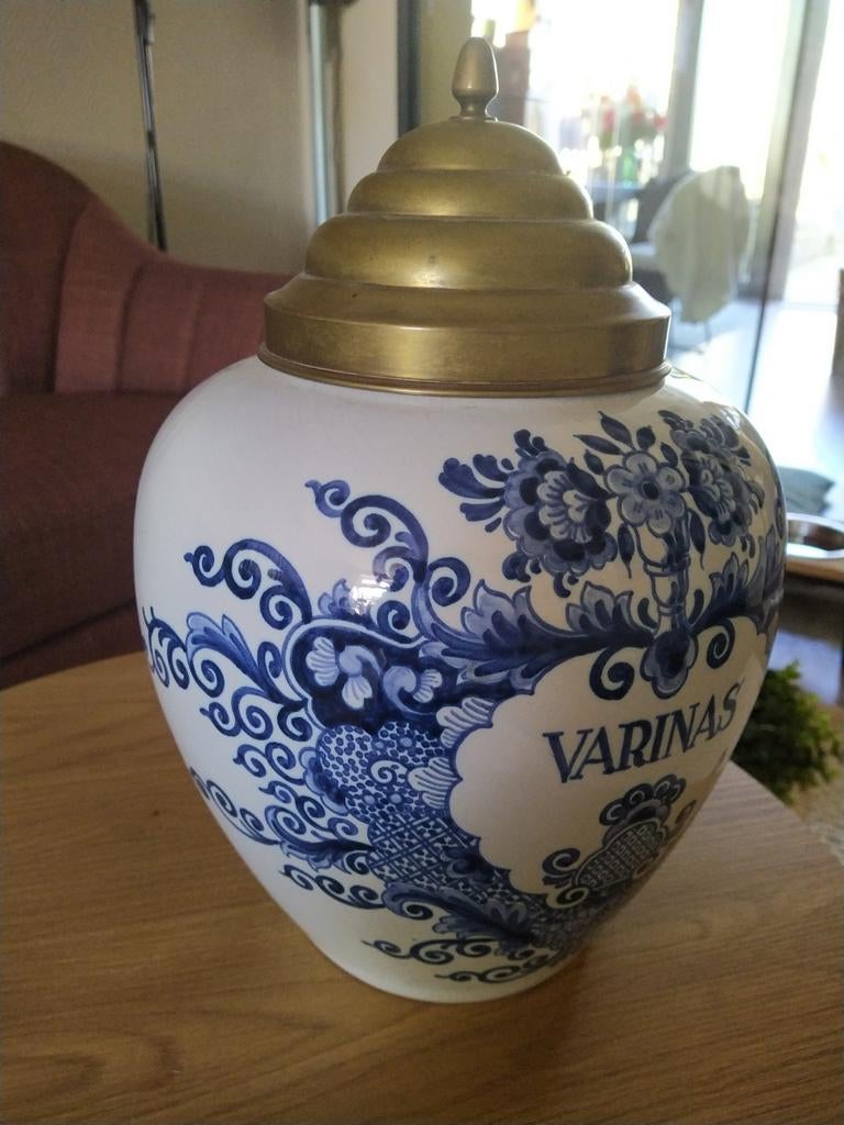 Delfs blauwe Vintage Varinas Tabaks pot, Antiek en Kunst, Antiek | Vazen, Ophalen