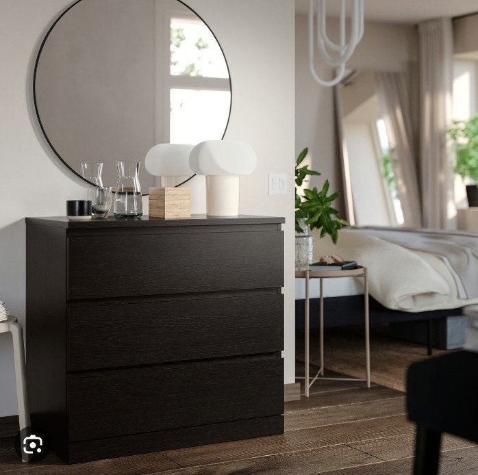 Ikea Malm ladekast, 3 lades, zwart, 80x78cm, NIEUW in doos., Ophalen, Nieuw, 50 tot 100 cm, 3 of 4 laden