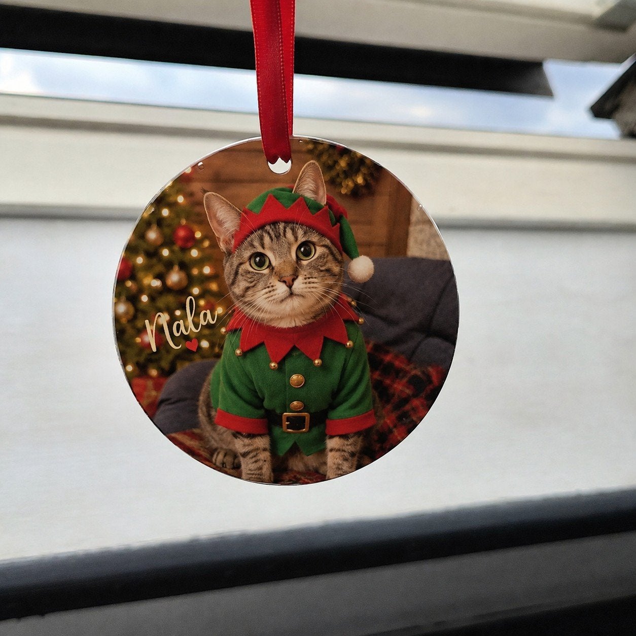 Gepersonaliseerde kersthanger / kerstbal met foto & naam!, Ophalen of Verzenden, Nieuw