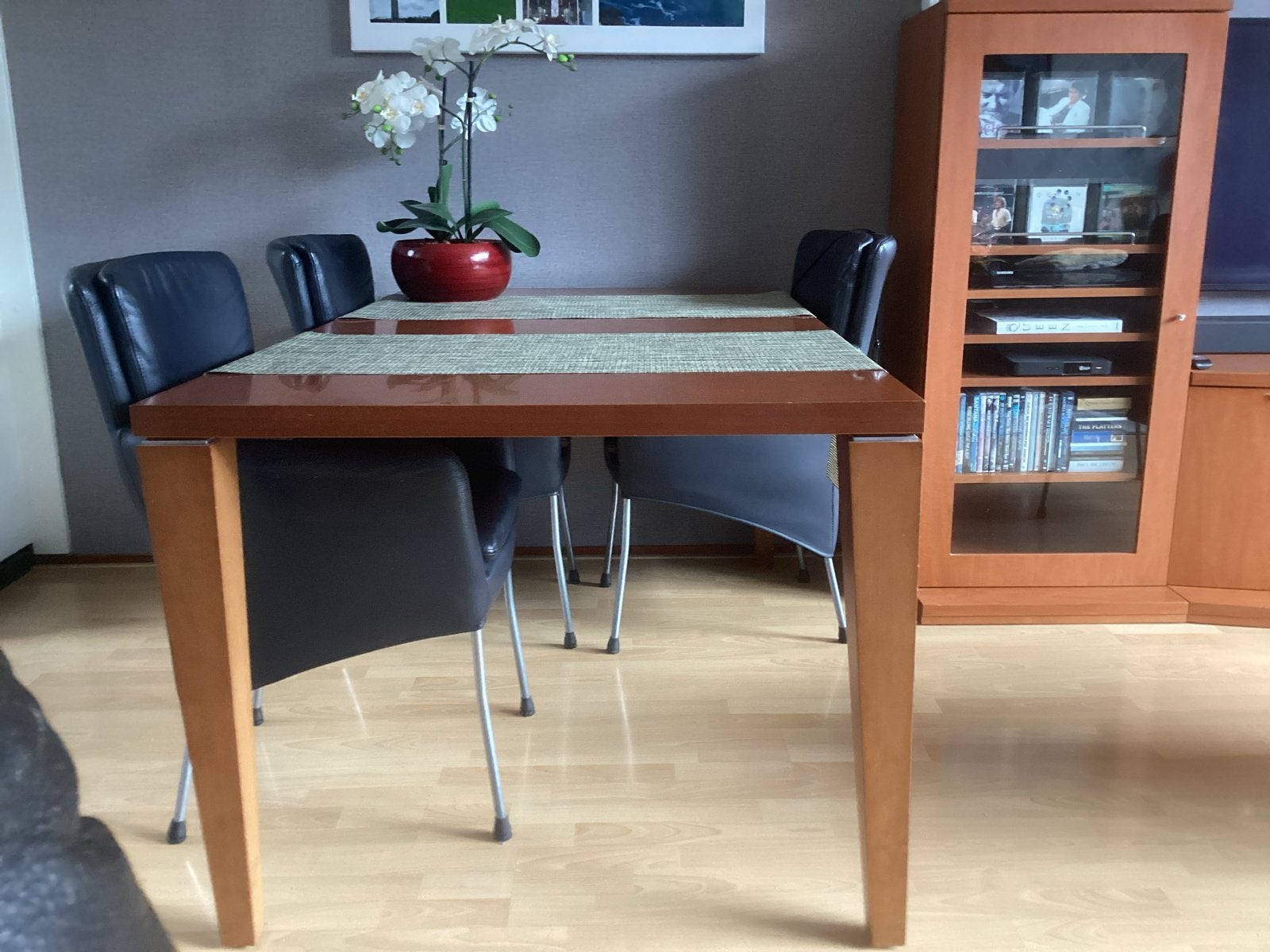 Kersenhouten eettafel - 1.60 x 0,95 m - Ideaal voor student/, Ophalen, Gebruikt, 50 tot 100 cm, 150 tot 200 cm