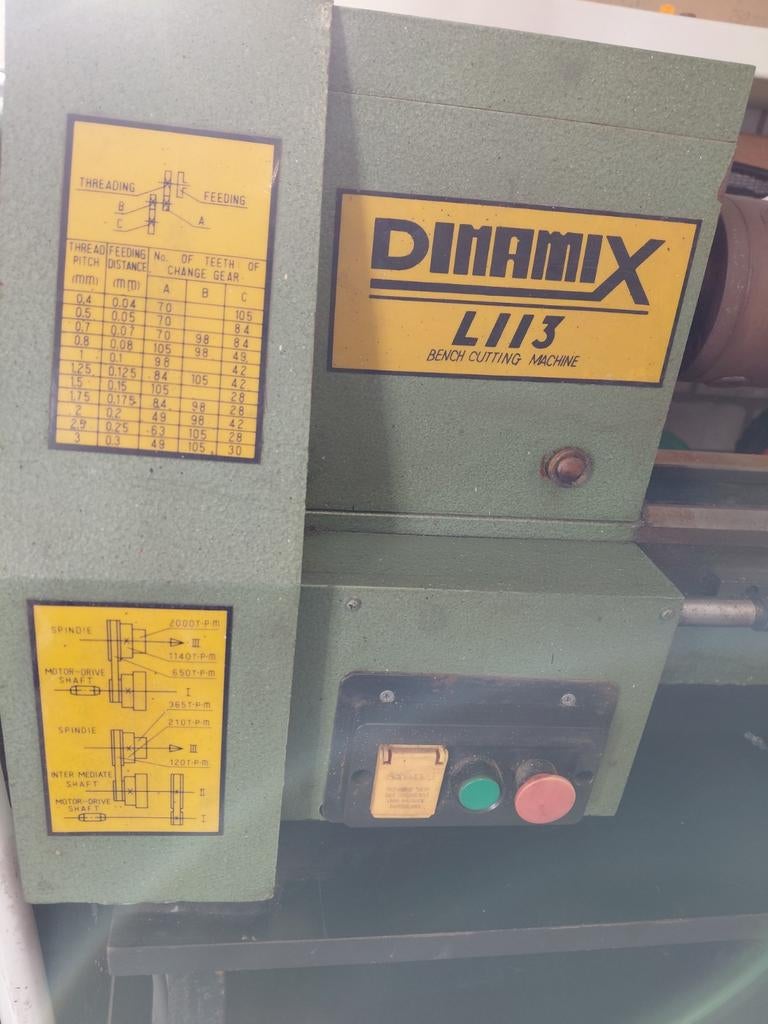 Draai- en freesbank Dinamix L113 met diverse toebehoren, Doe-het-zelf en Verbouw, Draaibanken, Ophalen, Gebruikt, Metaaldraaibank