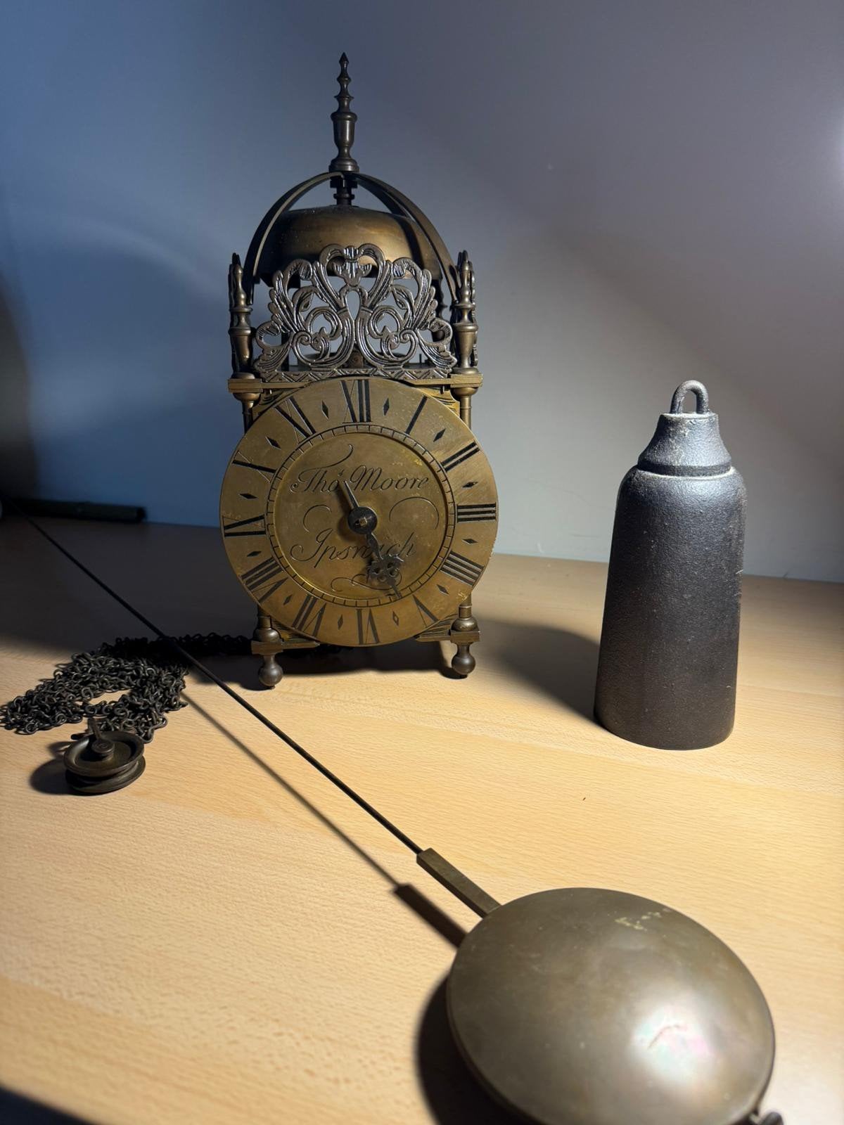 Engelse lantaarn klok Thomas Moore, Huis en Inrichting, Lampen | Tafellampen, Ophalen, Minder dan 50 cm
