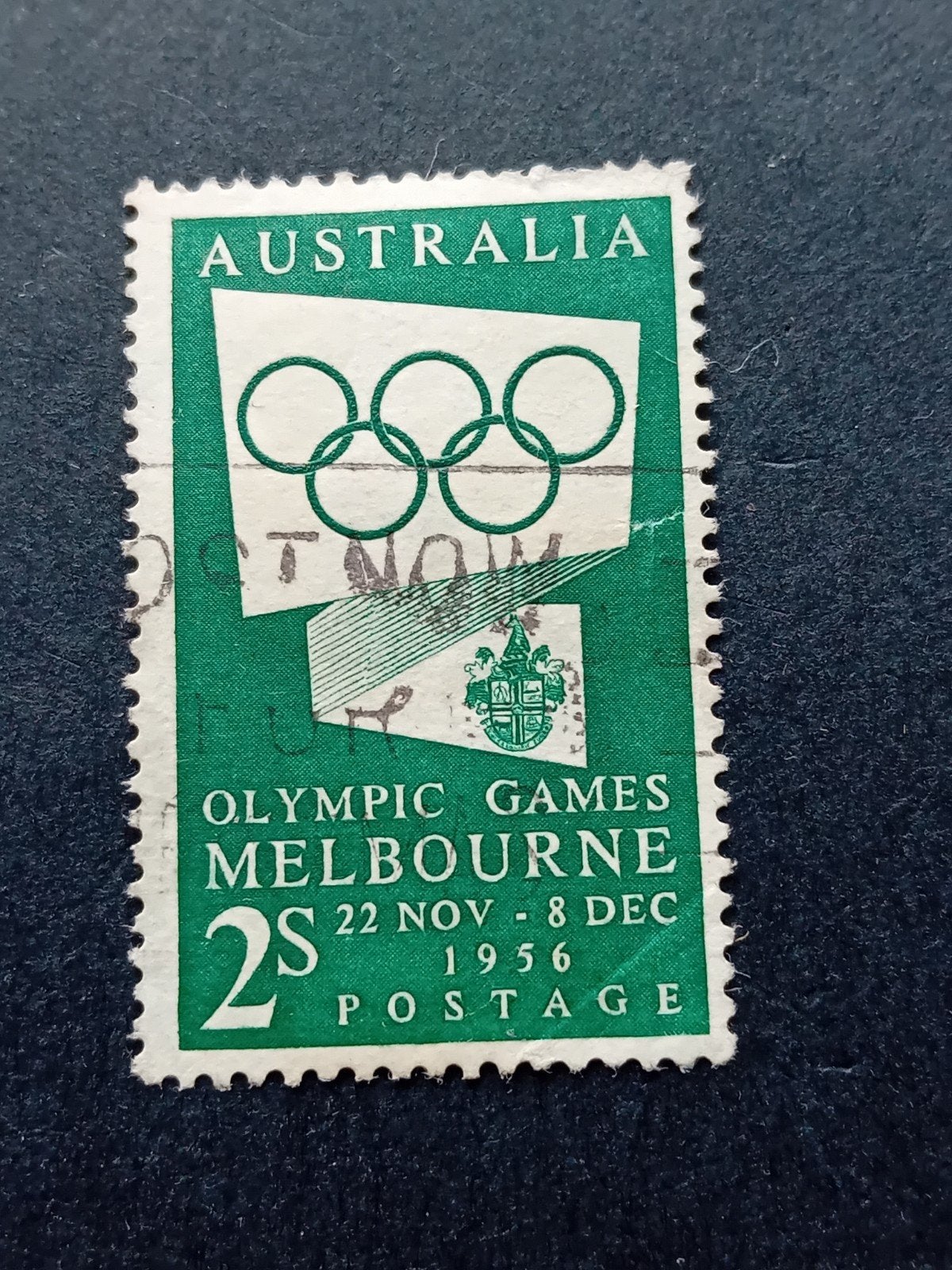 Australische postzegel Olympische Spelen Melbourne 1956, Ophalen of Verzenden, Overige landen, Gestempeld