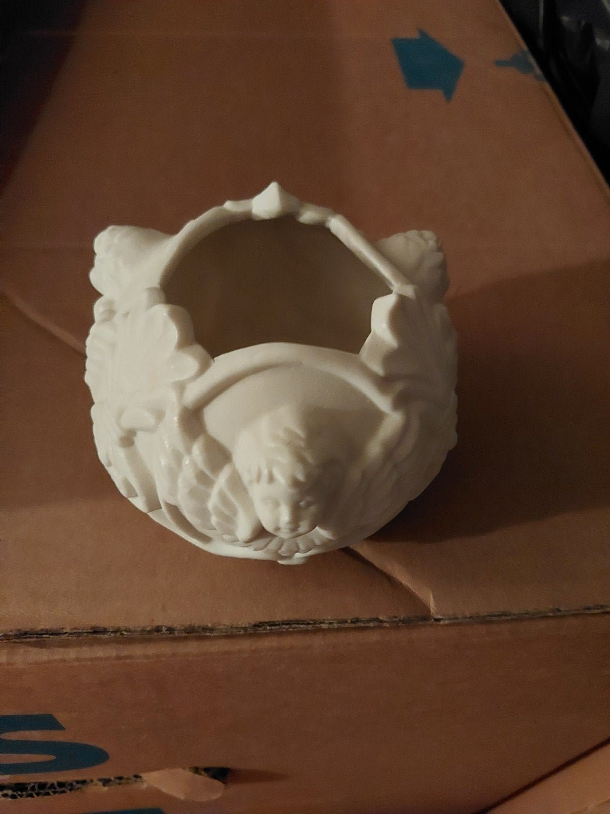 Waxinelichtje biscuit porselijn., Ophalen of Verzenden