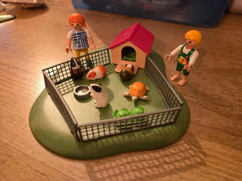 3210 playmobil kinderen met cavia's/schildpad, Ophalen of Verzenden, Zo goed als nieuw, Complete set