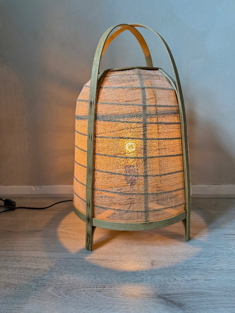Wooden floor lamp (approx 50 cm height), Ophalen, Zo goed als nieuw, Minder dan 100 cm, Bohemian, Ibiza style