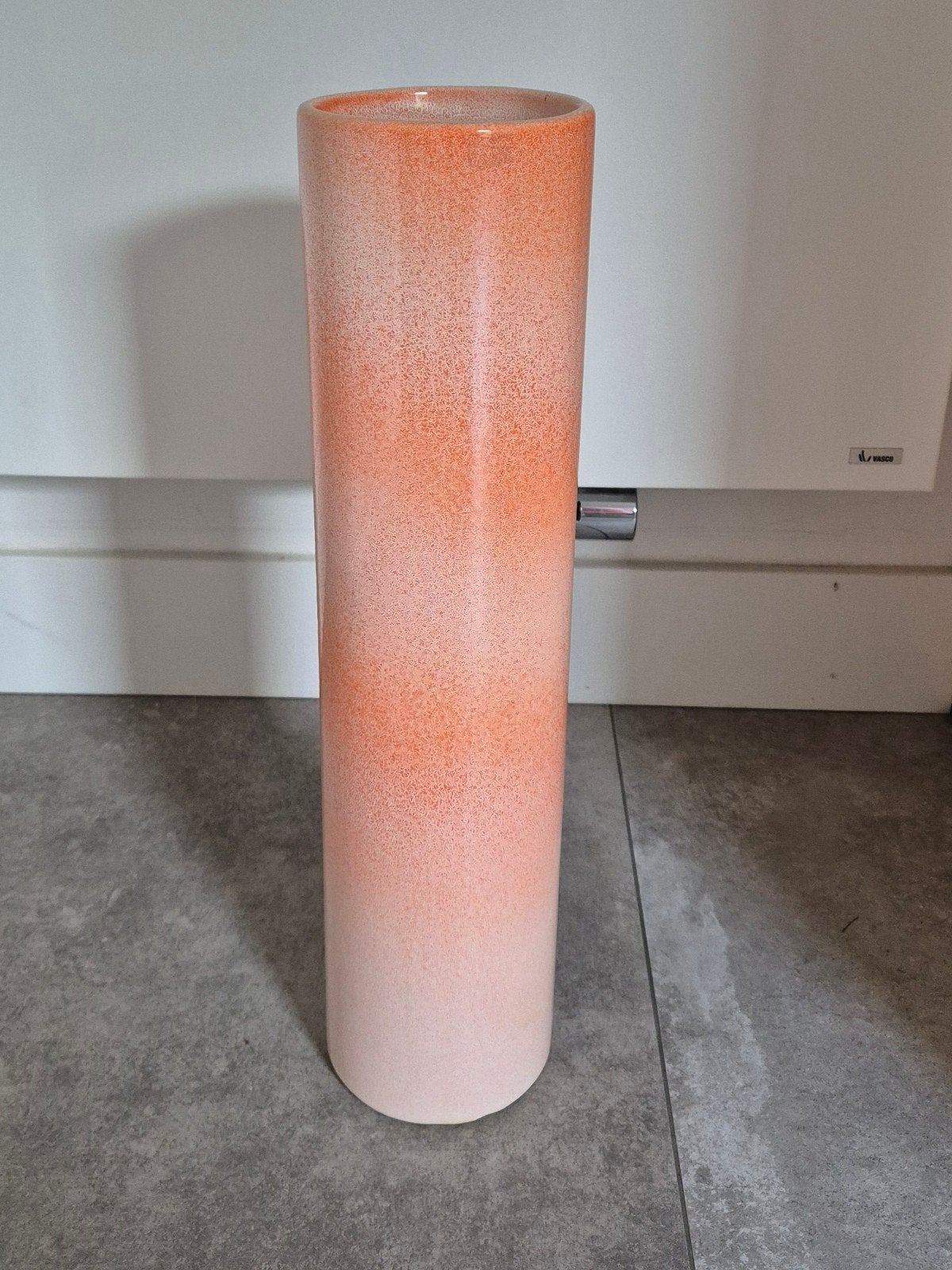 Retro vaas oranje, wit en zalmkleurig - Vintage stijl, Ophalen, Meerkleurig, 49 cm, Zo goed als nieuw