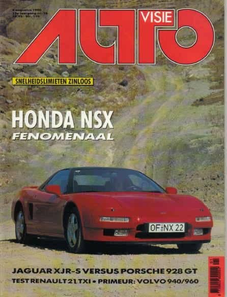 Autovisie 16 1990 : Honda NSX - Porsche 928 GT - Jaguar XJRS, Ophalen of Verzenden, Gelezen, Algemeen