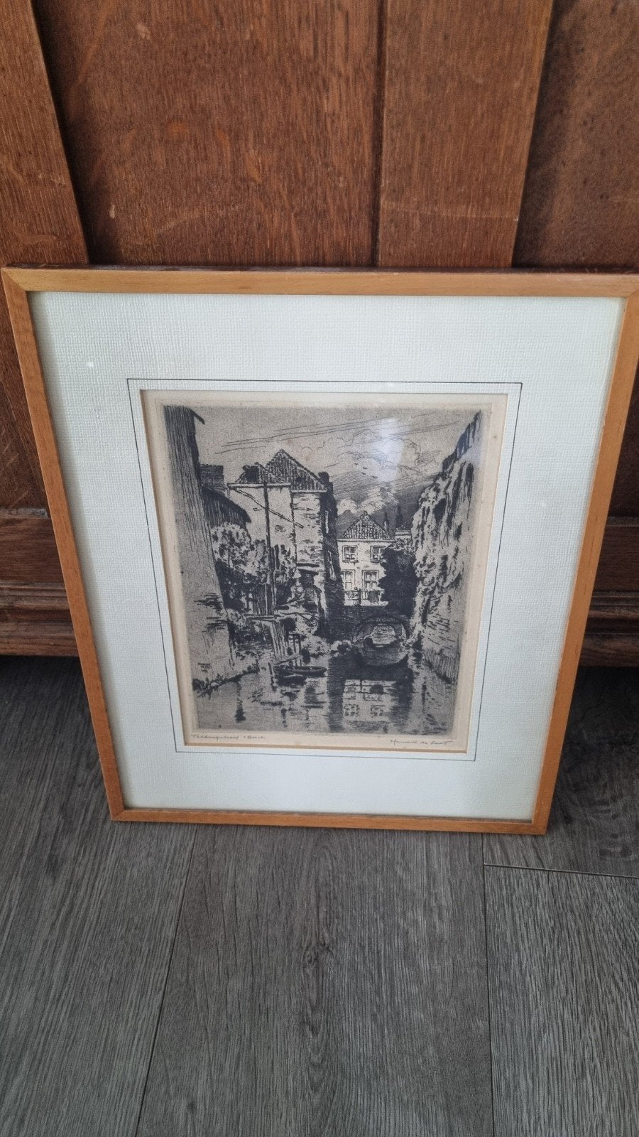 Ets van Hendrik de Laat: Tolbrugstraat 's-Hertogenbosch, Antiek en Kunst, Kunst | Etsen en Gravures, Ophalen of Verzenden
