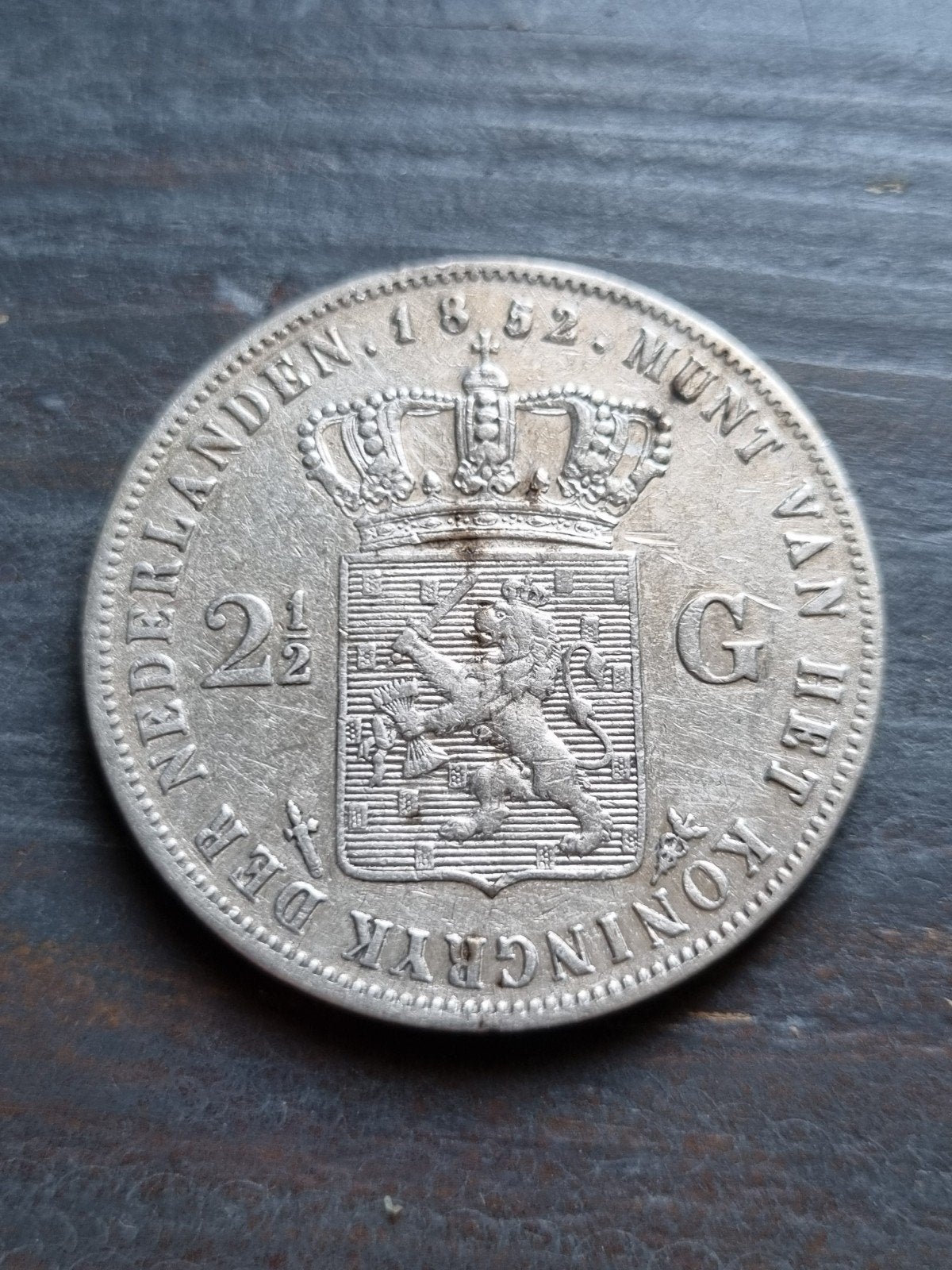 Rijksdaalder 1852 willem 3, Ophalen of Verzenden, Koning Willem III, 2½ gulden, Zilver