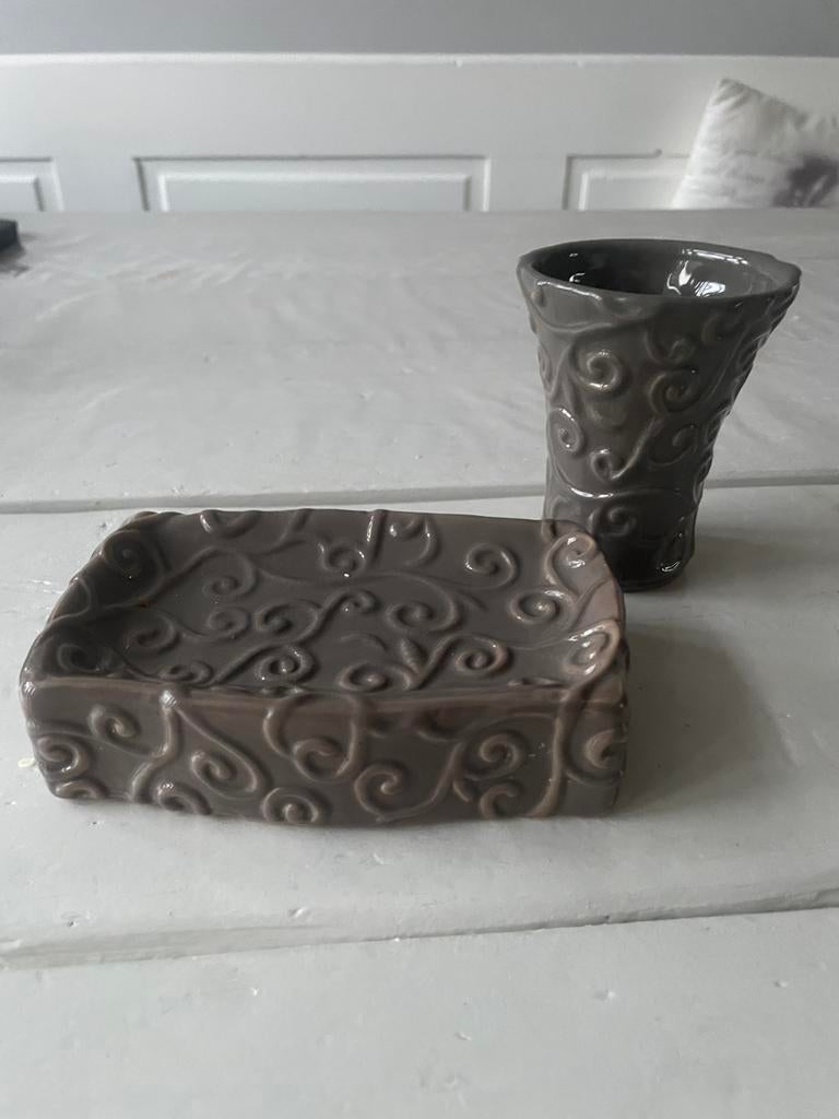 Zeepbakje en tandenborstelhouder badkamer accessoires, Ophalen of Verzenden