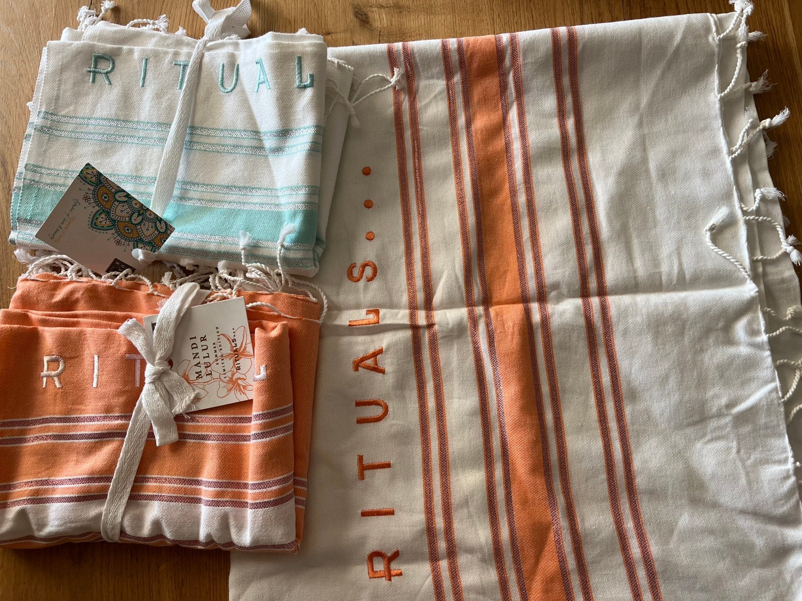 Rituals Mandi Lulur Hammam doek beach towel 🧡🩵🐚😎 Nieuw!, Ophalen of Verzenden, Nieuw, Overige typen