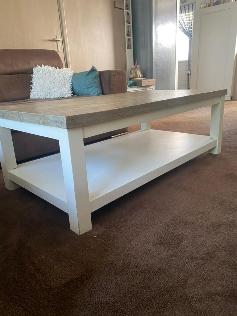 Houten Salontafel, Ophalen, 100 tot 150 cm, 50 tot 100 cm, Zo goed als nieuw