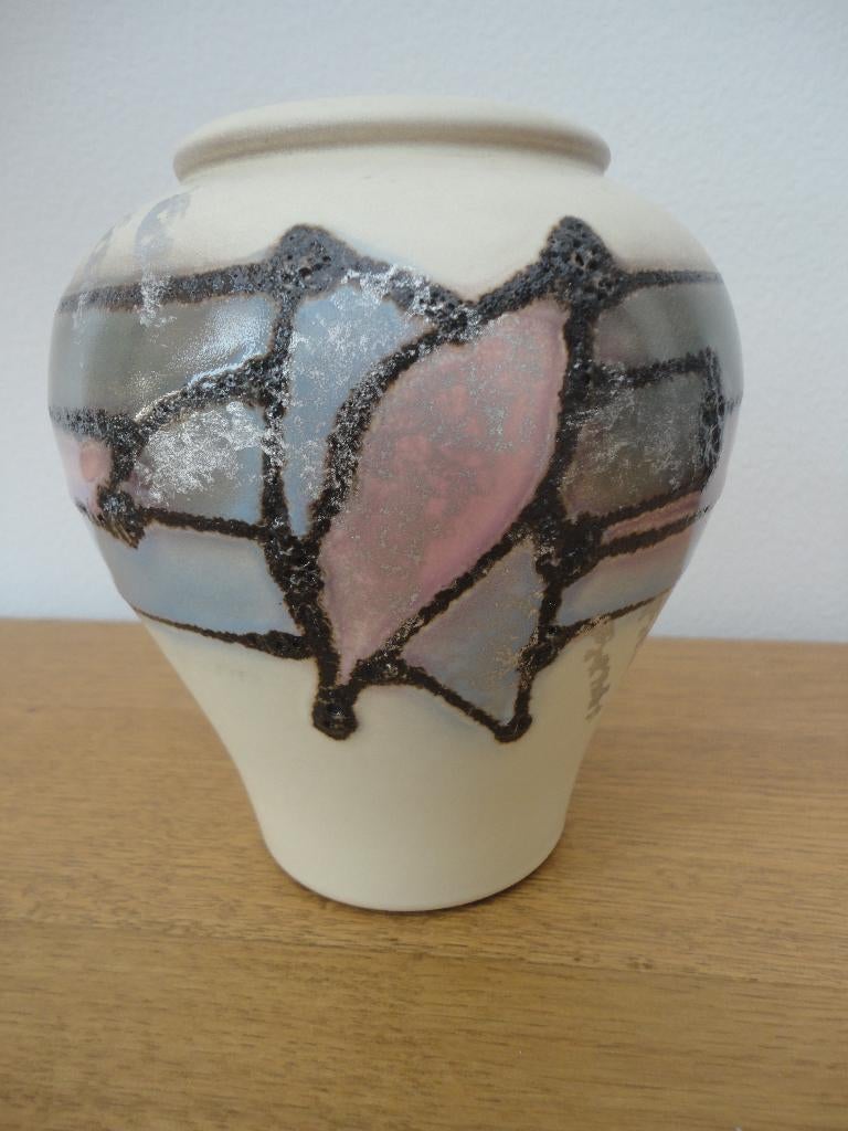 Retro vintage West Germany keramische fat lava vaas 600 - 14, Ophalen of Verzenden, Huis en Inrichting