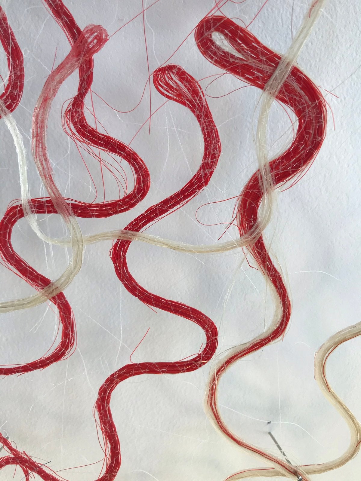 Marian Bijlenga, textiel werk van paardenhaar, Ophalen