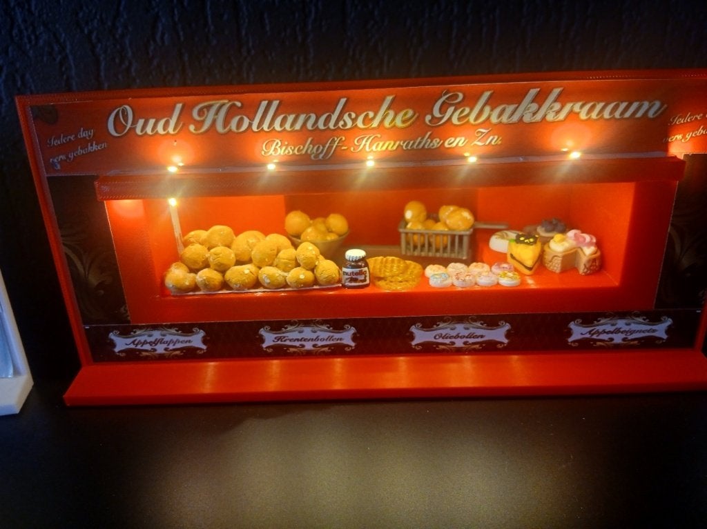 Gebak- Oliebollenkraam met verlichting, Ophalen of Verzenden, Nieuw, 1:32 tot 1:50