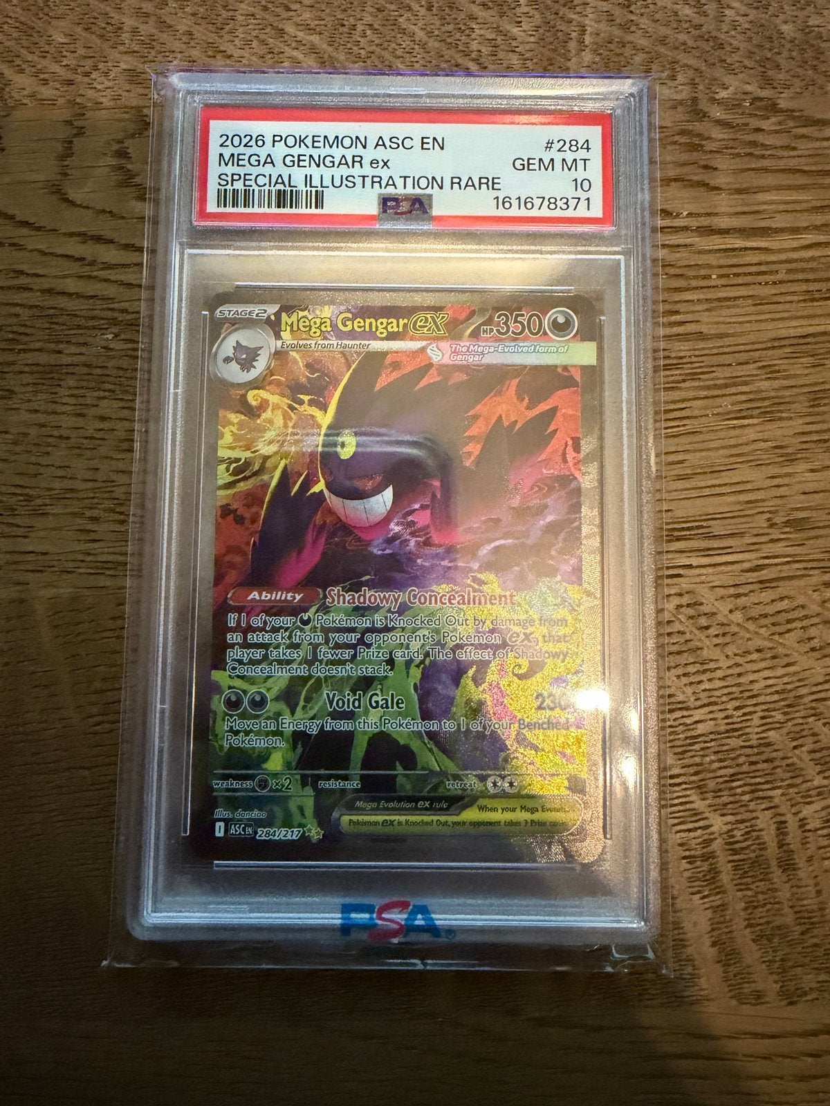 Mega Gengar EX 284 PSA 10 Ascended Heroes Pokémon Kaart, Ophalen, Zo goed als nieuw, Losse kaart