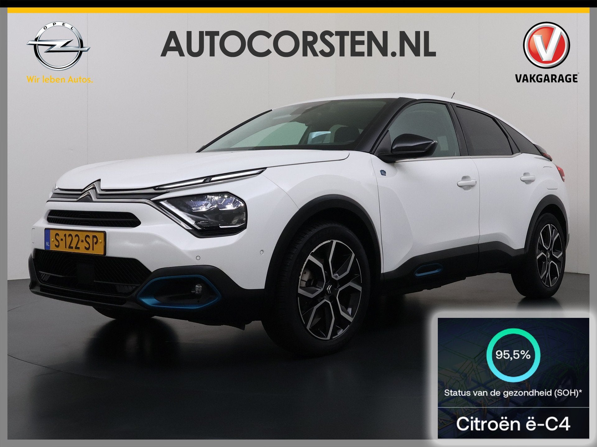 Citroën Ë-C4 Shine 50kWh Leer+Verwarmd Adaptive-Cr. 3D-Nav, Auto's, Citroën, 136 pk, Gebruikt, Zwart, 24 min
