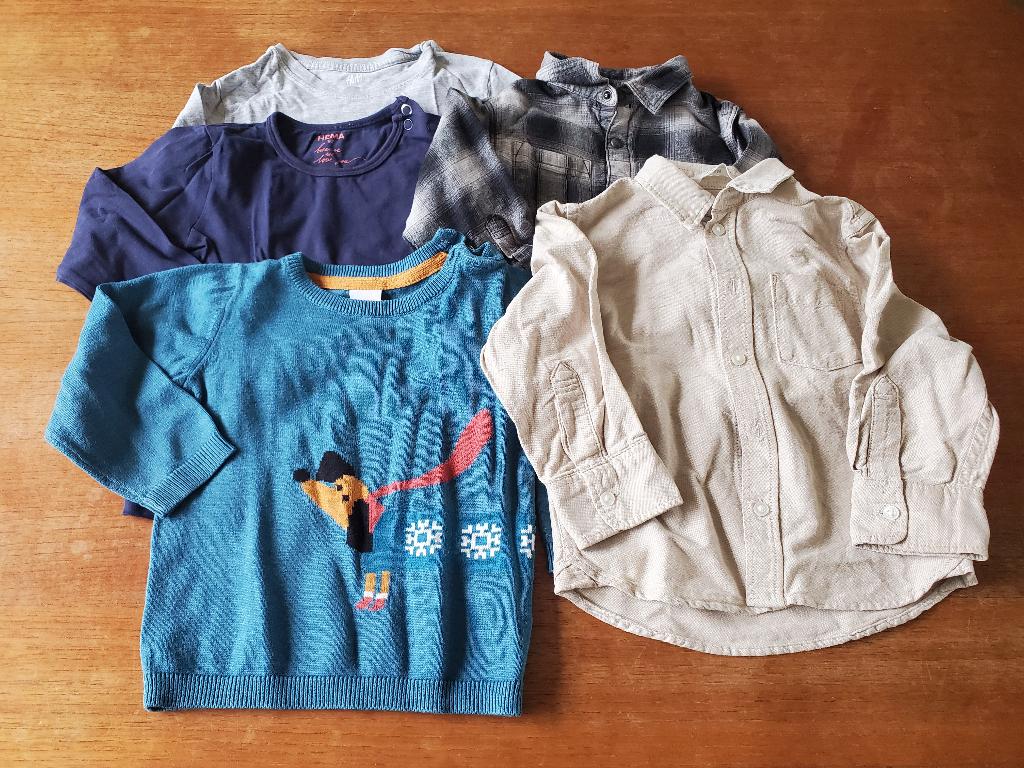 Kledingpakket maat 92 - 5 truien / blouses - lange mouw, Ophalen of Verzenden, Zo goed als nieuw, Maat 92