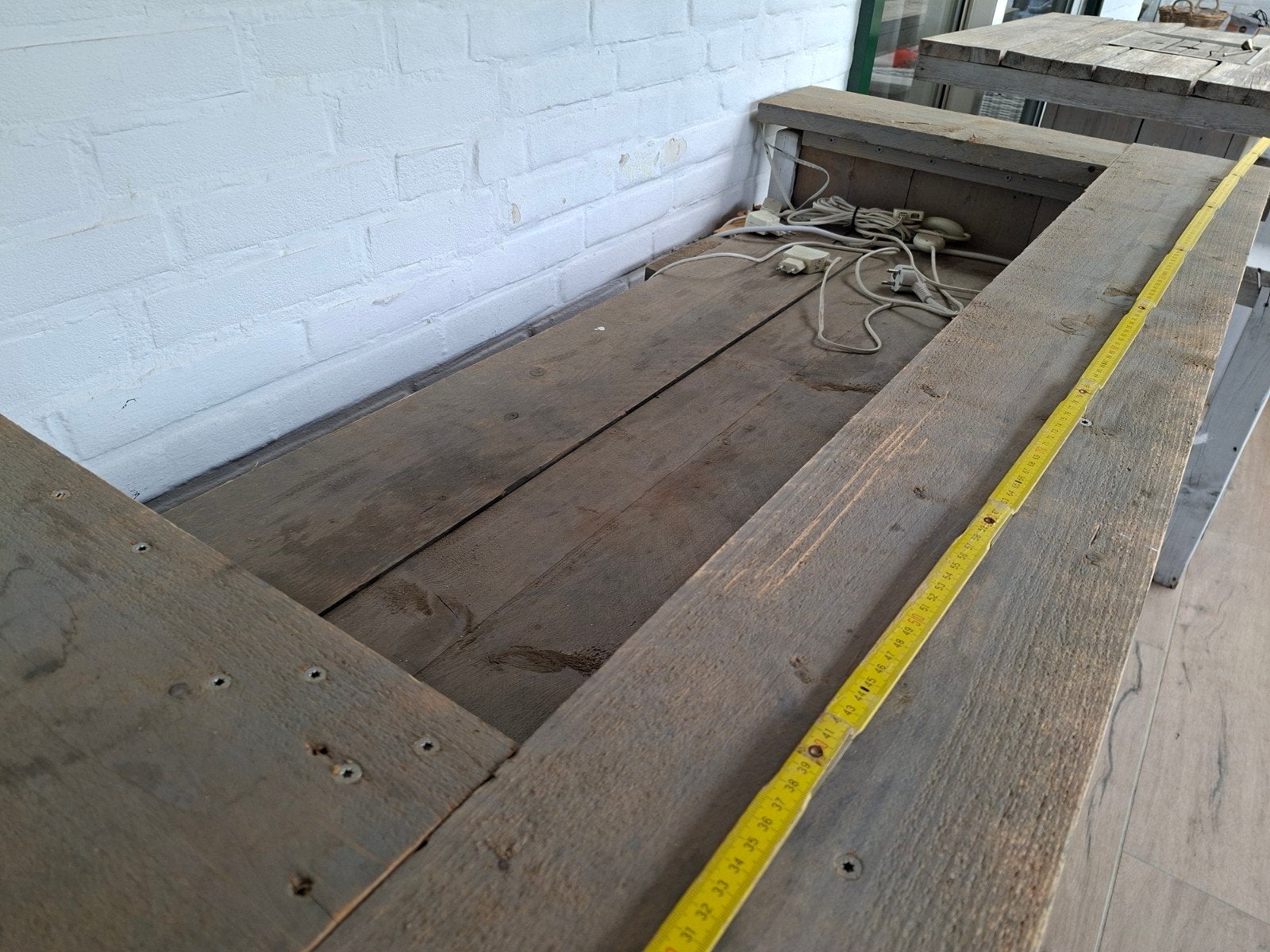 Houten buitenbar / tuintafel, Ophalen, Gebruikt