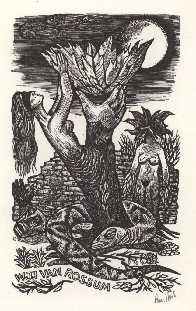 0697 Ex Libris Nederland : Lou Strik, z.j., Antiek en Kunst, Verzenden, Ex libris