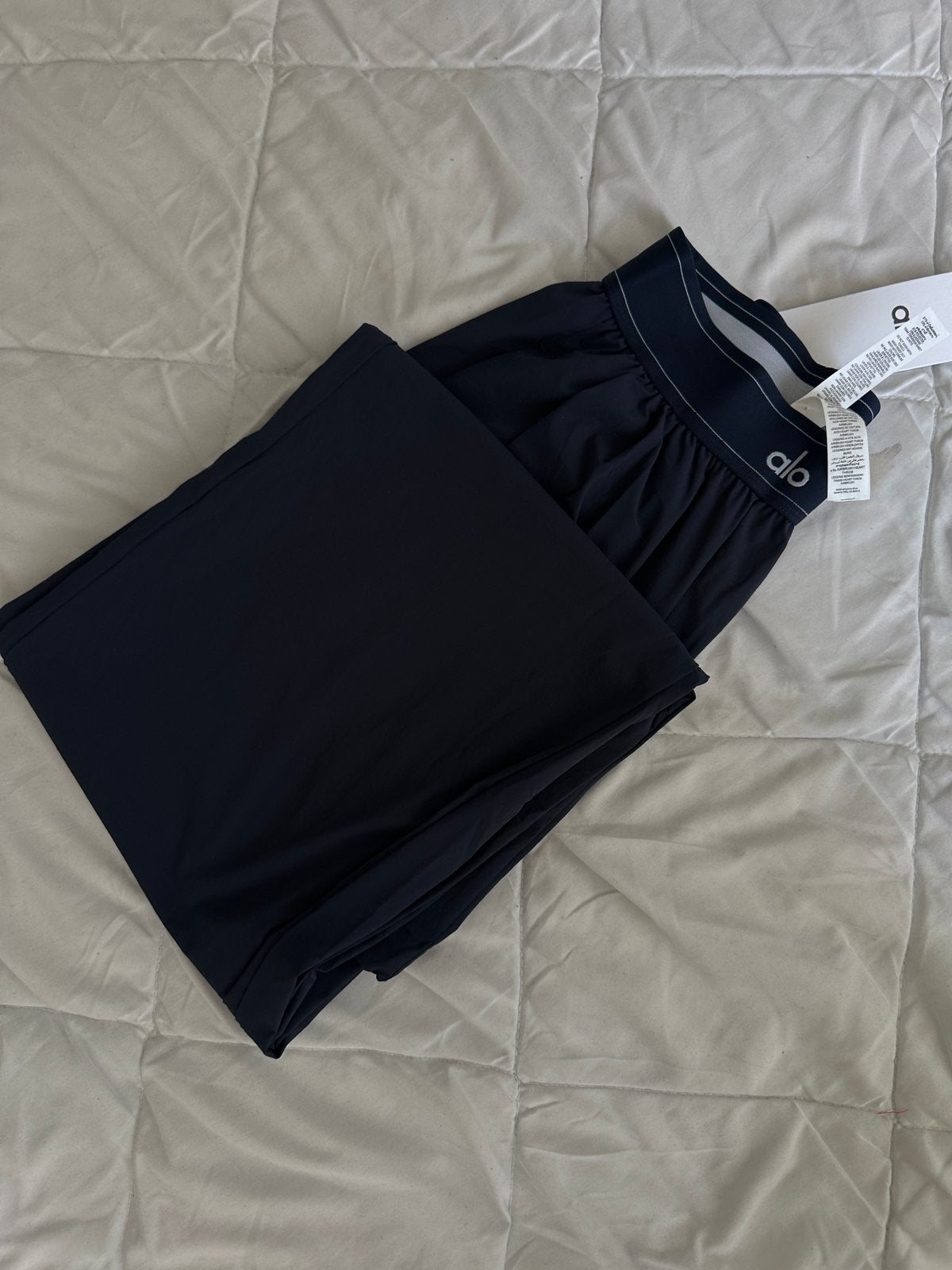Nieuwe Alo Yoga Broek Navy Blauw Maat M, Maat 38/40 (M), Blauw, Nieuw, Ophalen of Verzenden