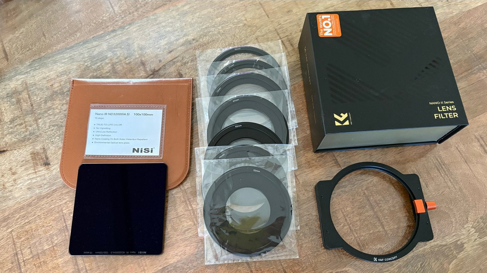 K&F Concept NanoX 100mm Filtersysteem + NiSi 15-stops Filter, K&F Concept, Inclusief opbergcase, Zo goed als nieuw, 80 mm of meer