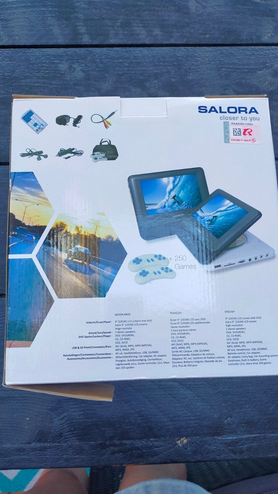 Draagbare DVD set Salora zgan met spelletjes twin portable, Ophalen of Verzenden, Zo goed als nieuw, Overige merken