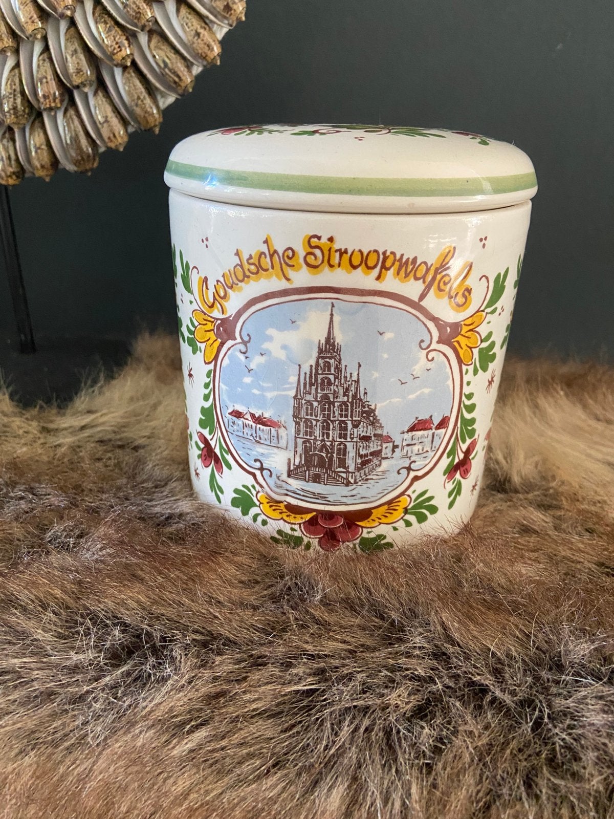 Oude Goudse stroopwafel pot., Ophalen of Verzenden, Zo goed als nieuw, Overige materialen, Pot, Bus of Blik