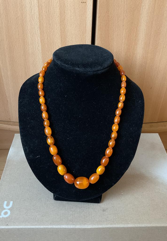Barnsteen ketting, Ophalen of Verzenden, Zilver, Ketting
