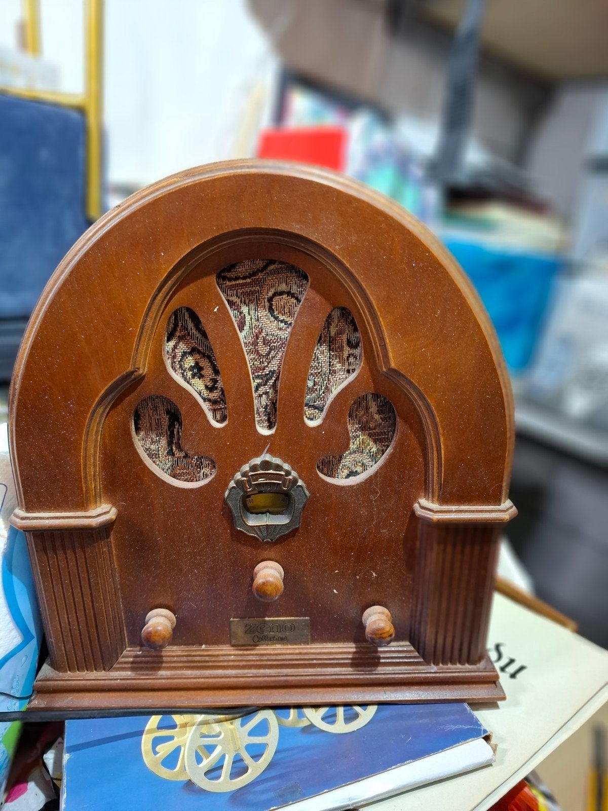 Vintage Zeno Collections Houten Radio, Antiek en Kunst, Ophalen of Verzenden