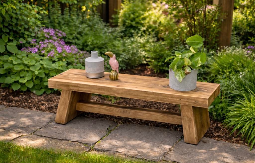 Old wood bankjes / meubels / buiten bankjes / decoratie, Ophalen, Nieuw, Hout