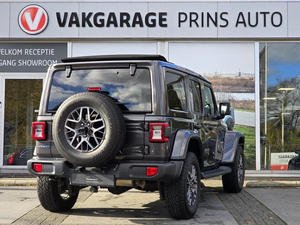 Jeep Wrangler Unlimited 4xe 380 Sahara Sky One-Touch Power T, Automatische klimaatregeling, 1995 cc, Zwart, 4 cilinders