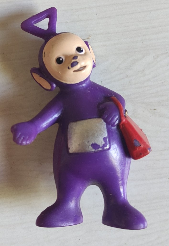 paarse teletubbie poppetje Tinky Winky, Ophalen of Verzenden, Zo goed als nieuw