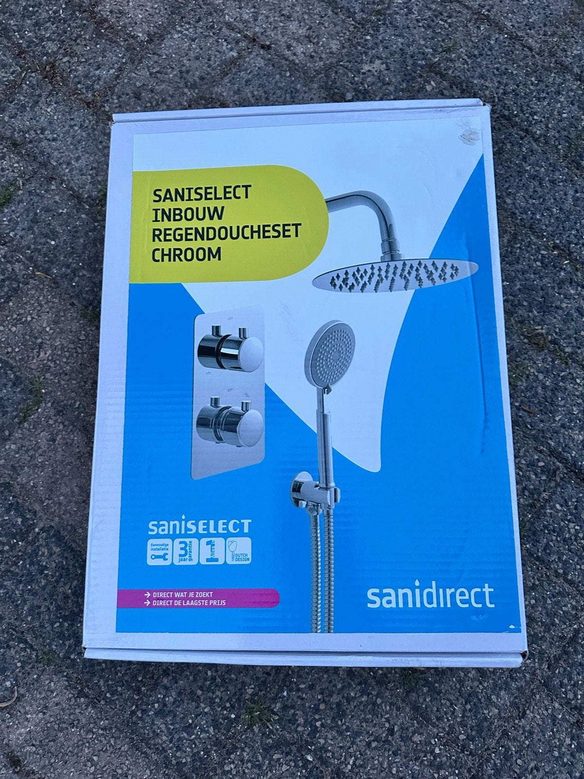 Saniselect Inbouw Regendoucheset Chroom, Ophalen, Nieuw, Chroom, Douche
