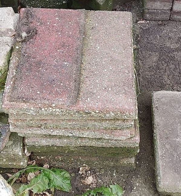 10 oranje stoeptegels, Tuin en Terras, Ophalen, Gebruikt, Beton, Overige typen