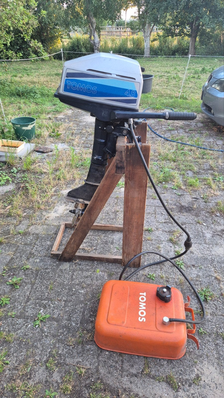 Tomos 4.8 PK Buitenboordmotor met brandstoftank, Ophalen, Gebruikt, Minder dan 5 pk, Buitenboordmotor