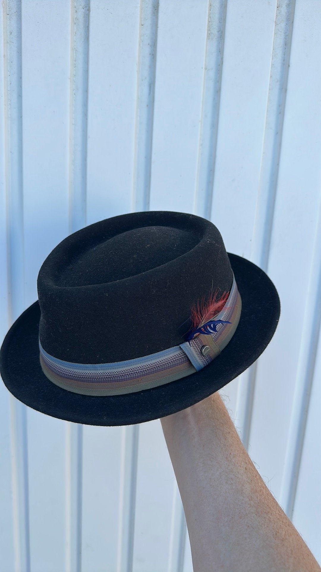 Stetson hoed zwart 100% wol maat L, Ophalen of Verzenden, Gedragen, 58 of 59 cm (L, 7¼ of ⅜ inch), Hoed