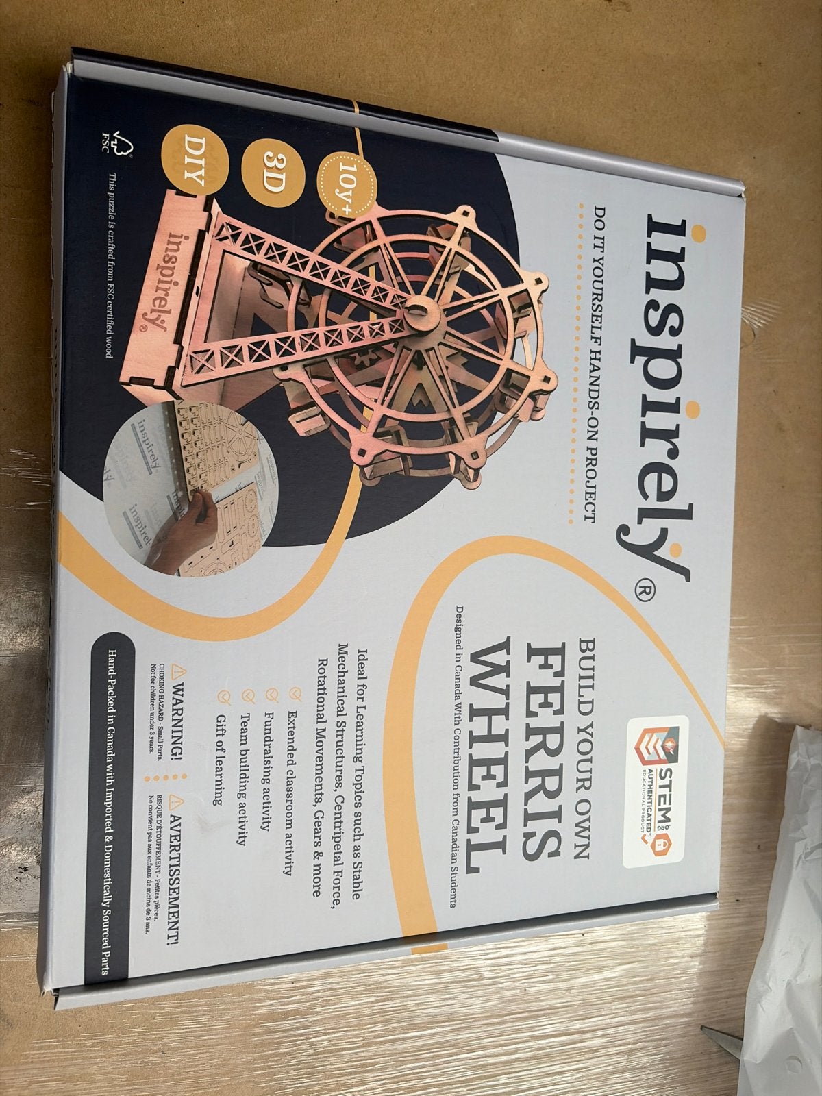 Inspirly DIY Reuzenrad Bouwpakket - STEM Kit 10+, Hobby en Vrije tijd, Knutselen, Overige thema's, Nieuw, Educatief, Overige merken