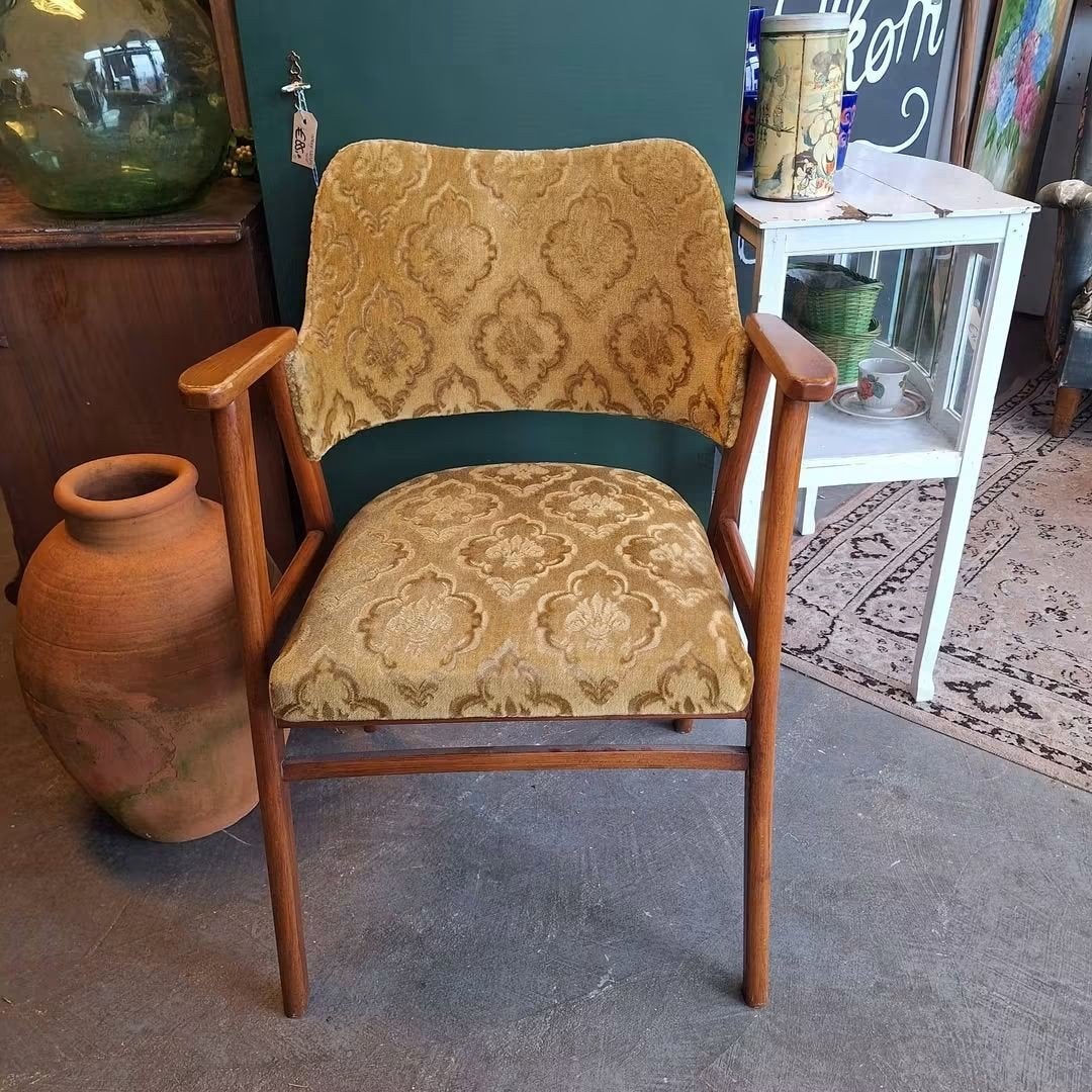 Vintage replica stoel Cees Braakman UMS Pastoe okergeel, Ophalen