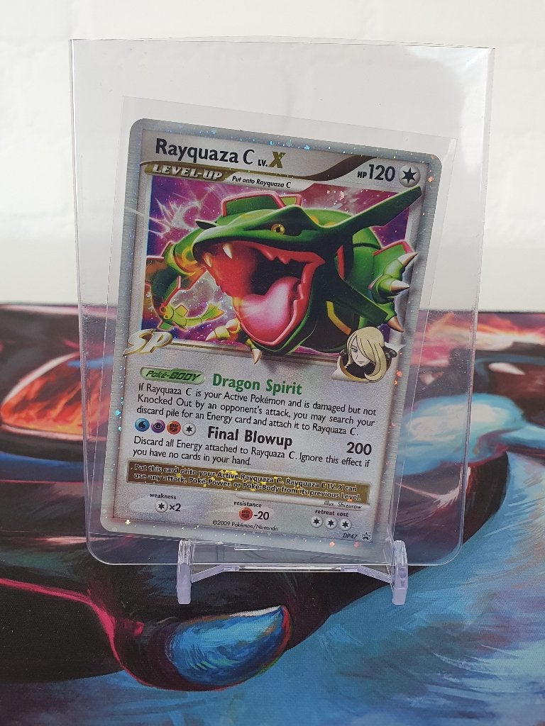 Pokémon - Rayquaza [C] LV.X - DPPR 47 - DP Black Star Promos, Ophalen of Verzenden, Zo goed als nieuw, Losse kaart, Foil