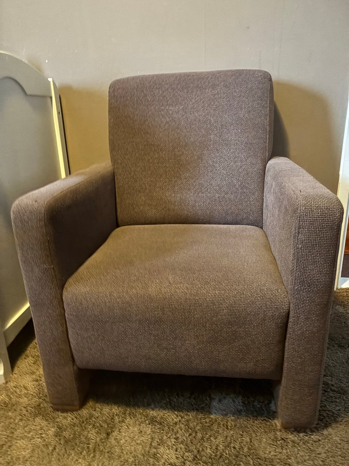 Comfortabele fauteuil - Bruin/Taupe stof, Ophalen, Gebruikt, Stof, 75 tot 100 cm