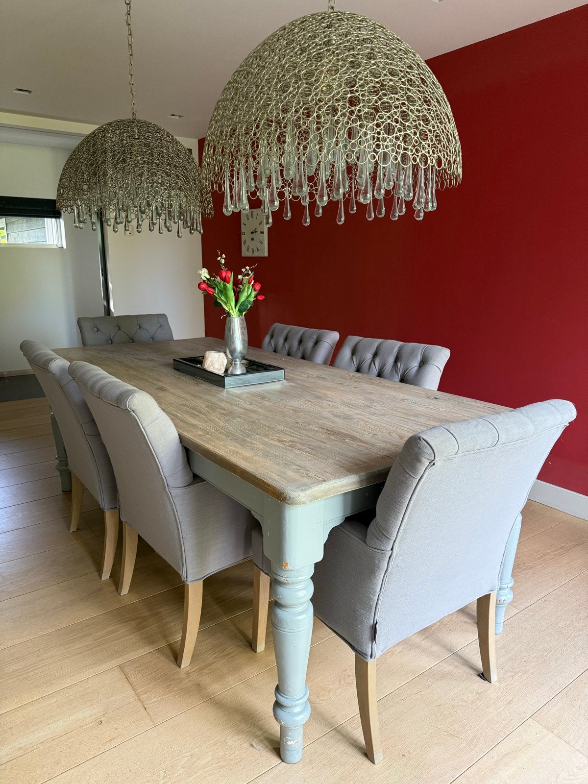 Tafel voor 6 personen - 240x105x80 cm, Huis en Inrichting, Tafels | Eettafels, Ophalen, Gebruikt, 100 tot 150 cm, 200 cm of meer