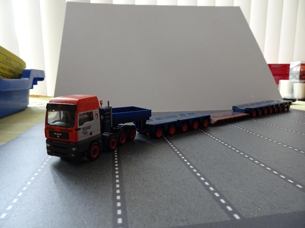703 herpa man tga xxl universal goldhofer 1:87 truck trein, Ophalen of Verzenden, Zo goed als nieuw, Bus of Vrachtwagen, Herpa